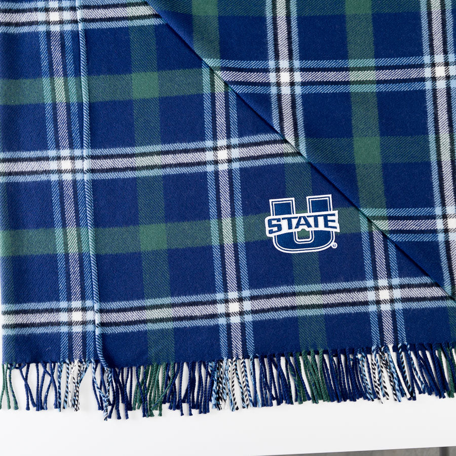 Utah State Tartan Throw Blanket