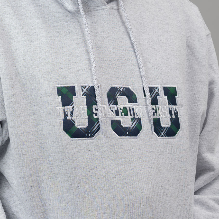 USU Tartan Letter Hoodie