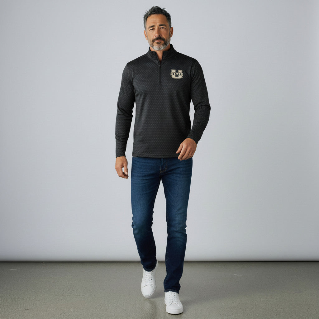 OT Sport Utah State Quarter-Zip Pullover - Aggie Bull Pattern