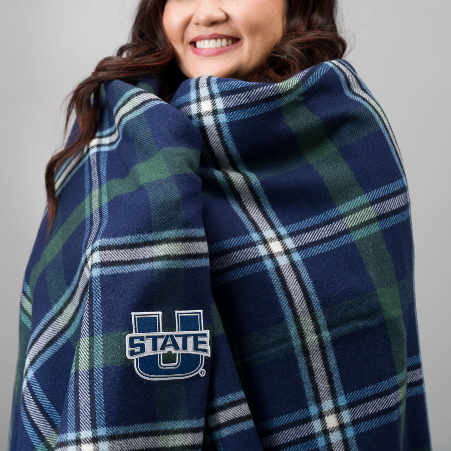 Utah State Tartan Throw Blanket
