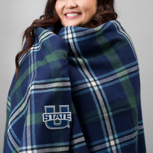 Utah State Tartan Throw Blanket