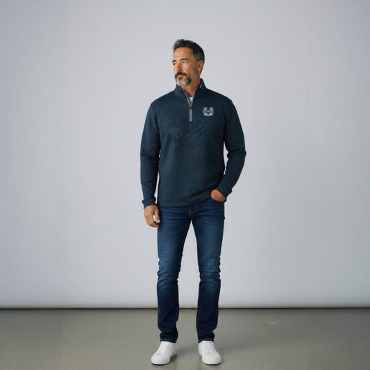 OT Sport Utah State Quarter-Zip Pullover - Aggie Bull Pattern
